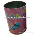 Customized durable round metal pen container/holder